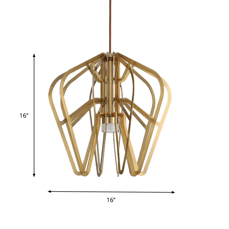Kroonvormige bistro-hanger met metalen postmoderne LED-hanglamp goud Clearhalo