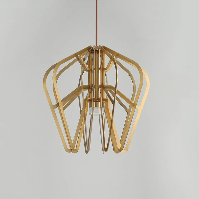 Kroonvormige bistro-hanger met metalen postmoderne LED-hanglamp goud Clearhalo