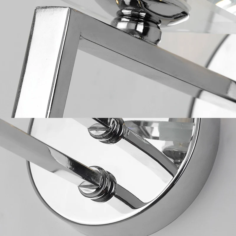 Kubieke wandlamp eigentijds metaal 1-lichts wandkandelaar met verchroomde afwerking en helder kristallen blok Clearhalo