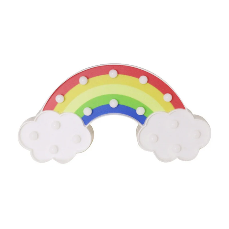 Kunststof regenboog LED-wandlamp Kinder witte batterij Tafelverlichtingsideeën wit Clearhalo