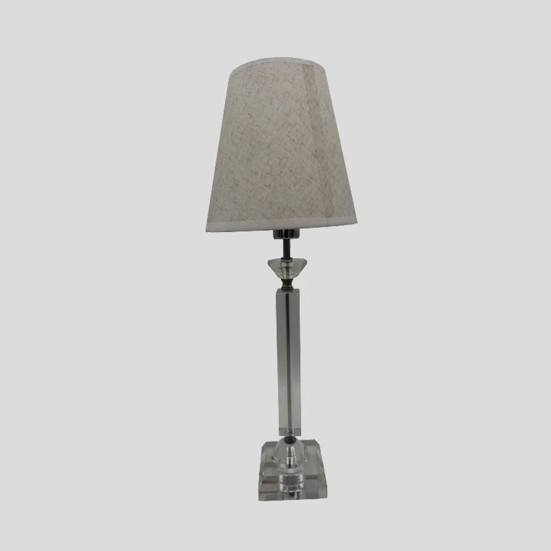 1 Lamp Baluster Stof Tafellamp Modernisme Handgesneden Kristallen Kleine Bureaulamp Grijs Clearhalo