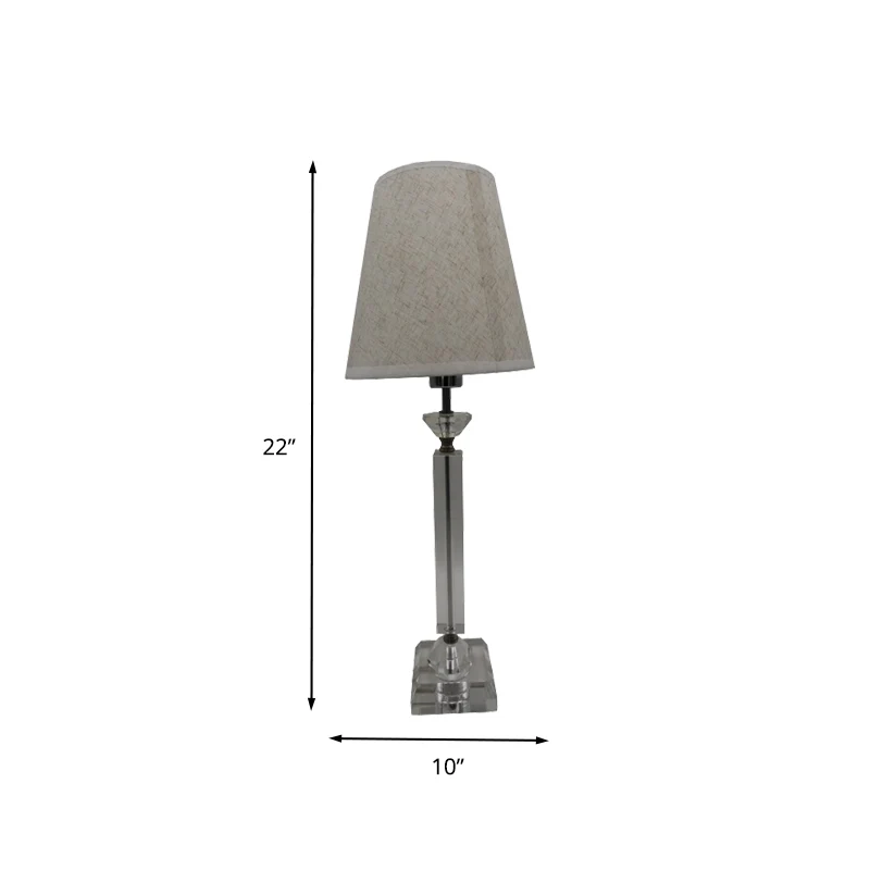 1 Lamp Baluster Stof Tafellamp Modernisme Handgesneden Kristallen Kleine Bureaulamp Grijs Clearhalo