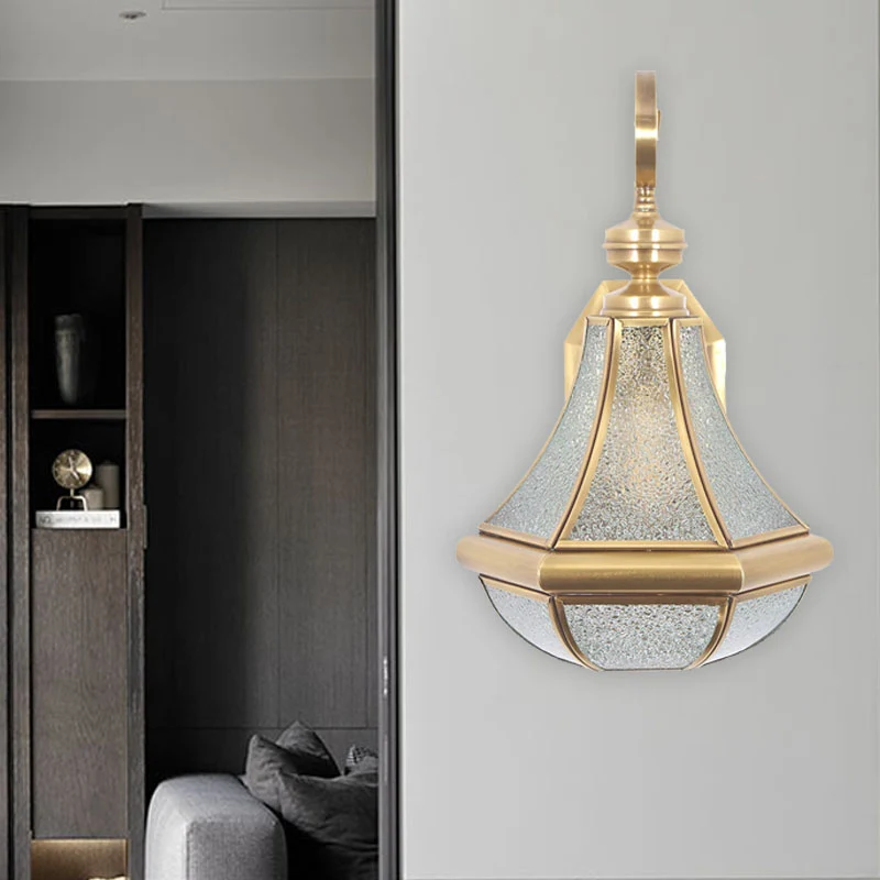 1 Lamp Kalebas Blaker Lamp Traditie Helder/Getextureerd Wit/Crème Glazen Wandverlichtingsarmatuur voor Nachtkastje Clearhalo