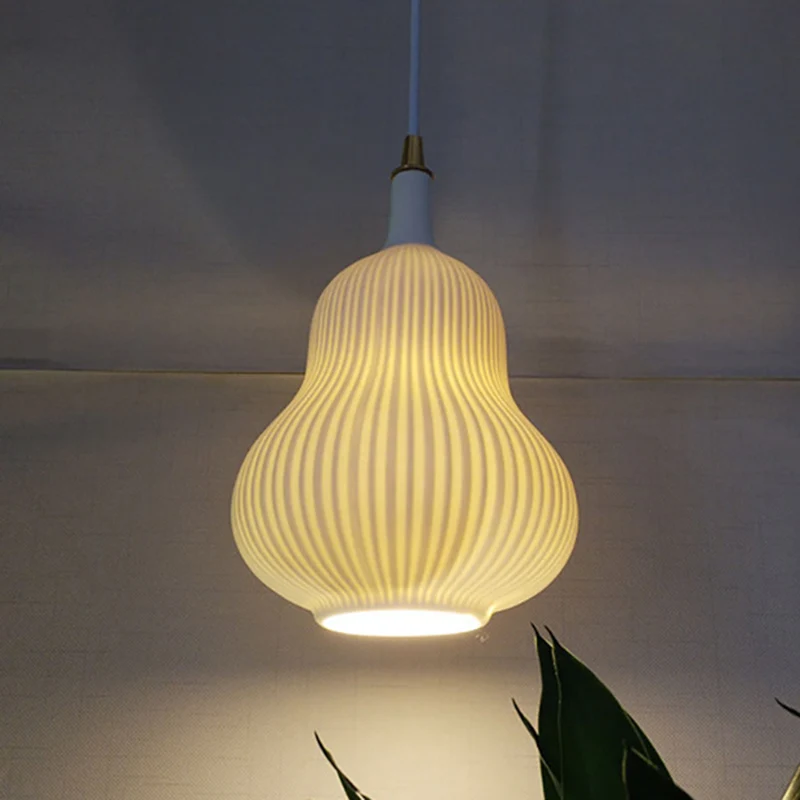 1 lamp kalebasvorm hanglamp creatieve helderglazen hanglamp wit voor eetkamer Clearhalo