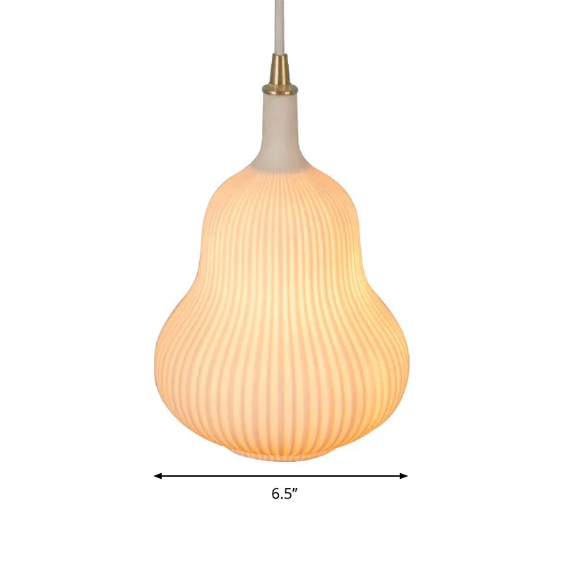 1 lamp kalebasvorm hanglamp creatieve helderglazen hanglamp wit voor eetkamer Clearhalo