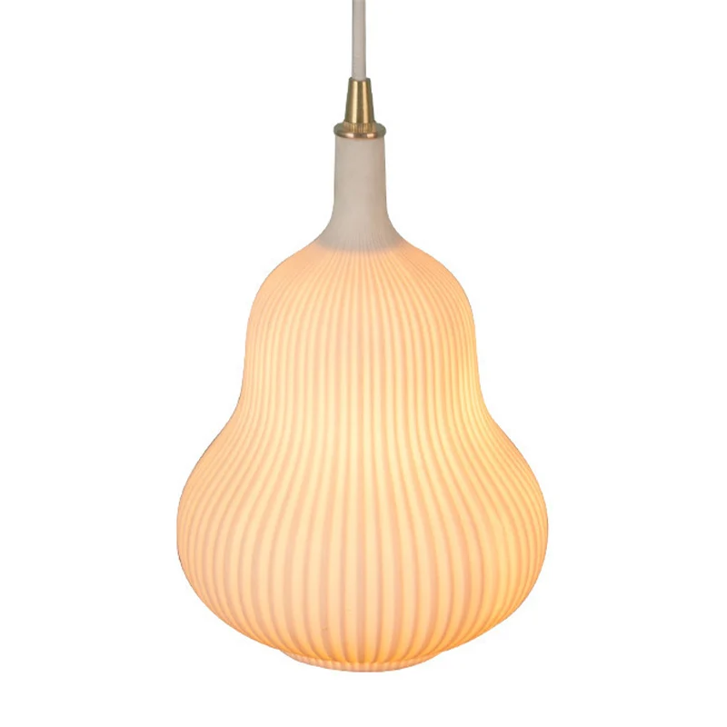 1 lamp kalebasvorm hanglamp creatieve helderglazen hanglamp wit voor eetkamer Clearhalo