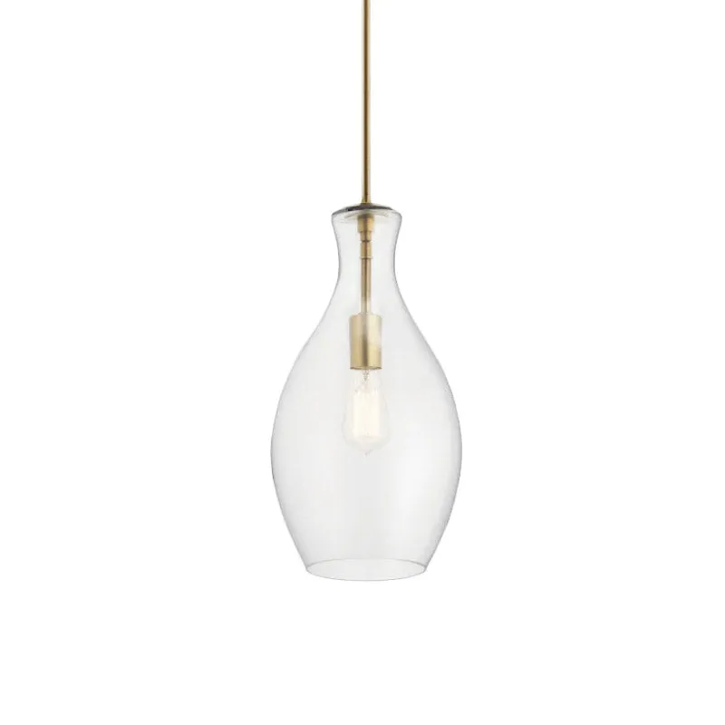 1 Lamp Keuken Hanglamp Eenvoudig Goud Plafond Hangarmatuur met Urn Helder Glazen Kap Clearhalo