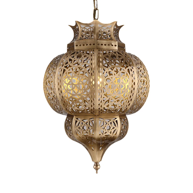 1 Lamp Metalen Plafond Ophanglamp Decoratieve Messing Holle Restaurant Hanglamp Clearhalo