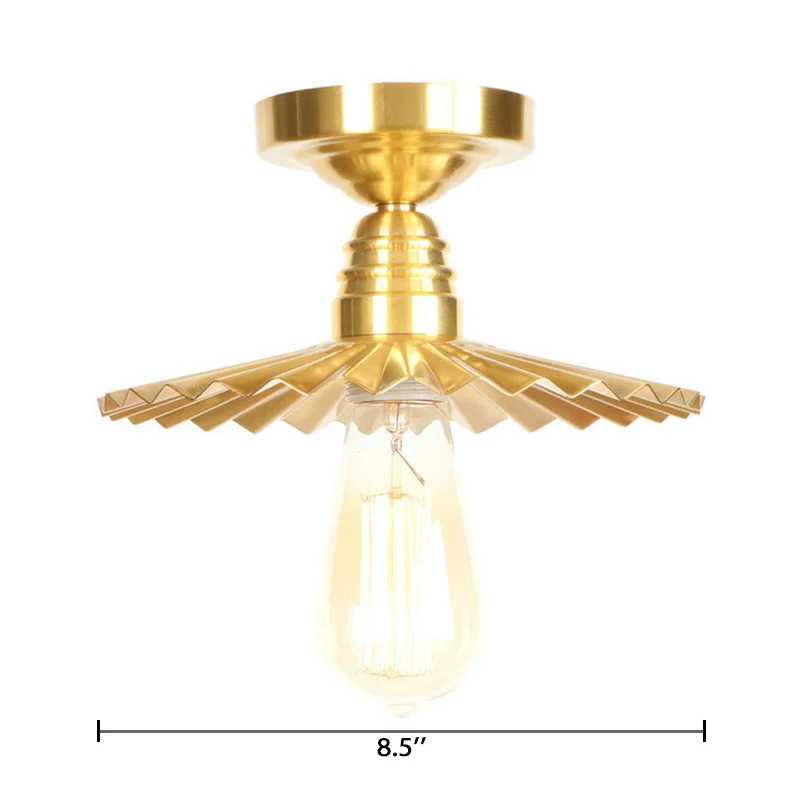 1 Lamp Radial Wave Semi-inbouwlamp Industriële stijl Messing Metaal Semi-inbouwlamp met/zonder schakelaar Clearhalo