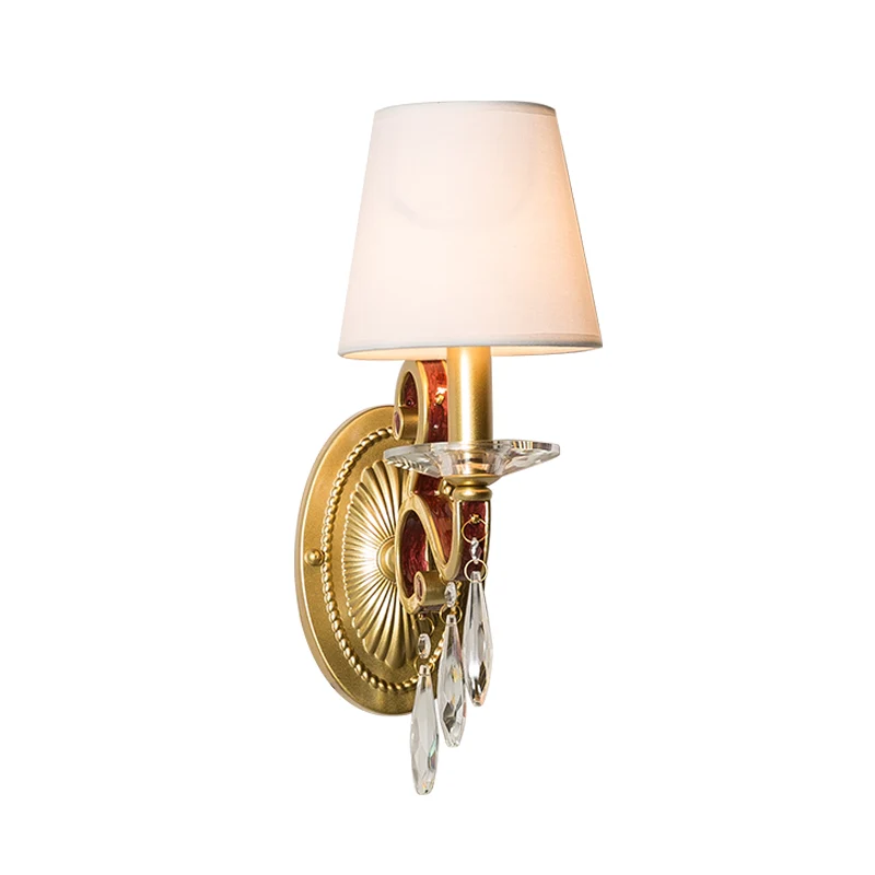 1 lamp schanslamp traditionele gouden conische woonkamer wandlamp met/zonder stoffen kap Clearhalo