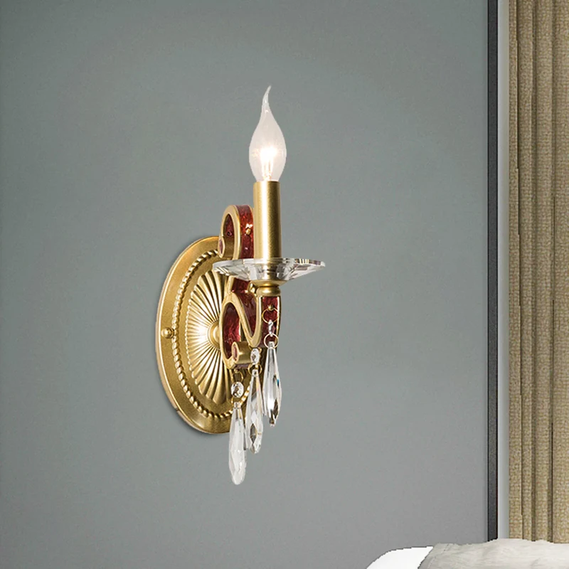 1 lamp schanslamp traditionele gouden conische woonkamer wandlamp met/zonder stoffen kap Clearhalo