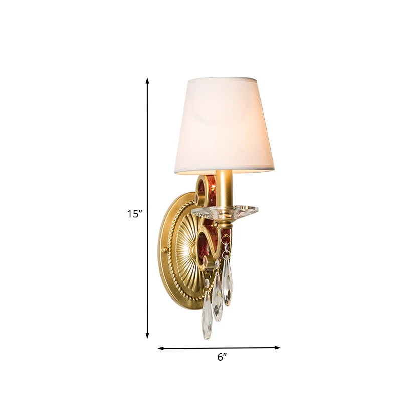 1 lamp schanslamp traditionele gouden conische woonkamer wandlamp met/zonder stoffen kap Clearhalo