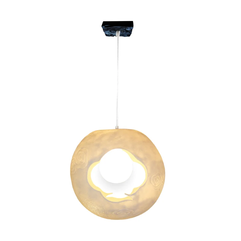 1 lamp slaapkamer hanglamp set moderne stijl witte slingerlamp met lasergesneden bolhars kap Clearhalo