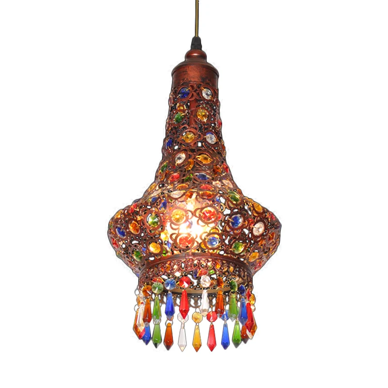 1 Lamp Teardrop Hanglamp Vintage Koperen Metaal Hangende Verlichtingsarmatuur voor Gang Clearhalo