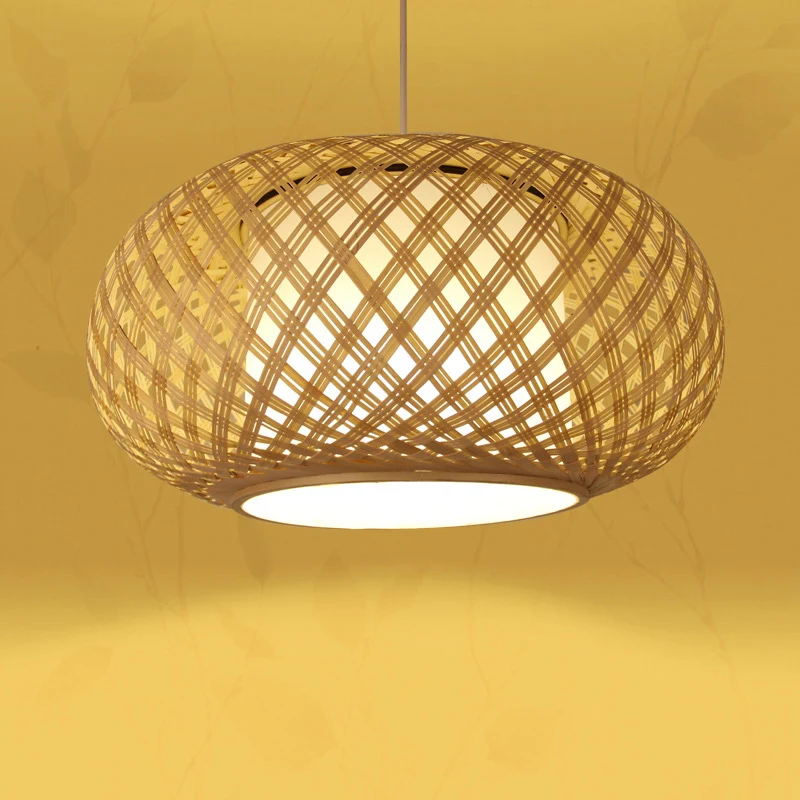 1 Lamp Tearoom Plafondlamp Aziatische Houten Hanglamp met Lantaarn Bamboe Schaduw Clearhalo