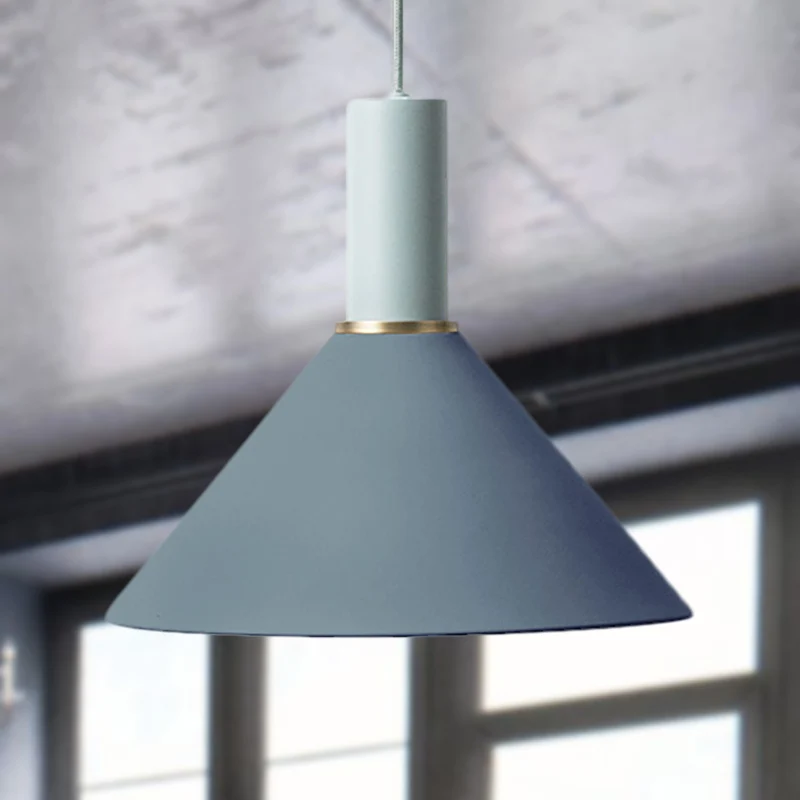 1 Lamp Trechter Hanglamp Scandinavisch Stijlvol Blauw Metallic Hoogte Verstelbare Plafondlamp Clearhalo