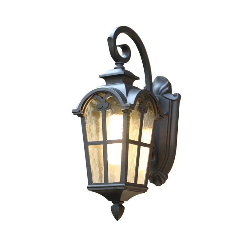 1 lamp wandmontage licht retro lantaarnvormige rimpel glazen wandverlichting voor binnenplaats Clearhalo