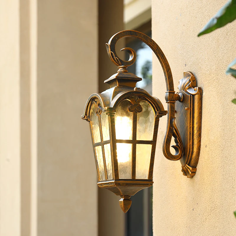 1 lamp wandmontage licht retro lantaarnvormige rimpel glazen wandverlichting voor binnenplaats Clearhalo