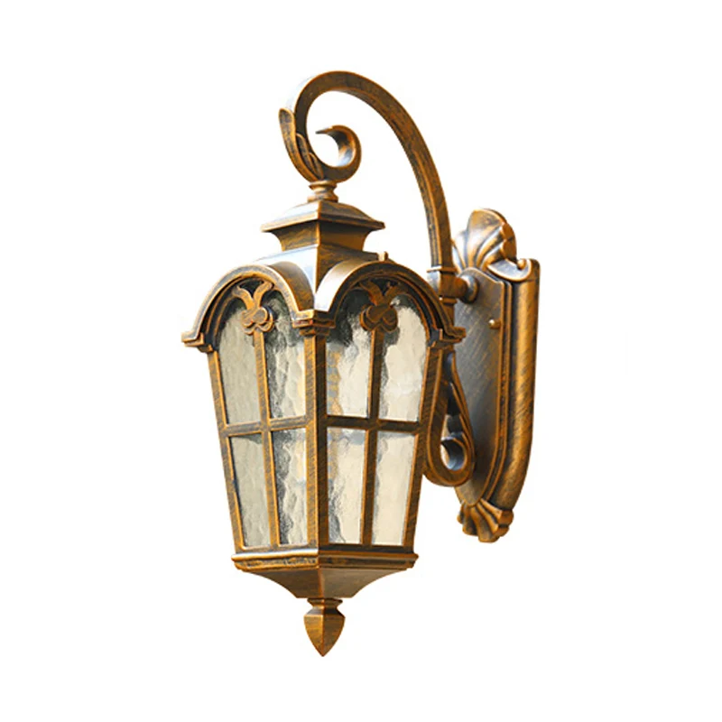 1 lamp wandmontage licht retro lantaarnvormige rimpel glazen wandverlichting voor binnenplaats Clearhalo