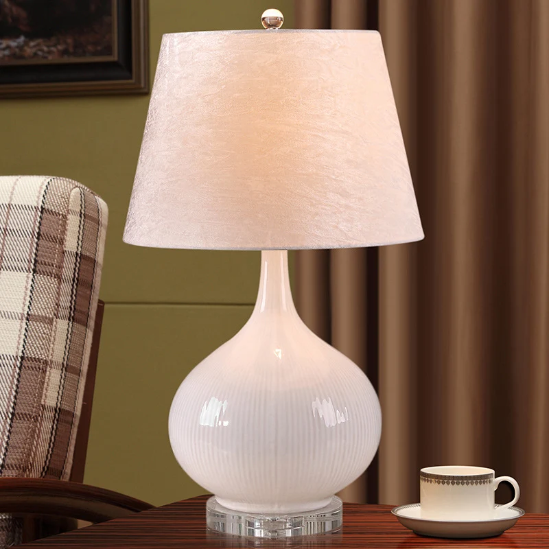 1 lamp woonkamer bureaulamp Scandinavische witte leeslamp met ton stoffen kap Clearhalo