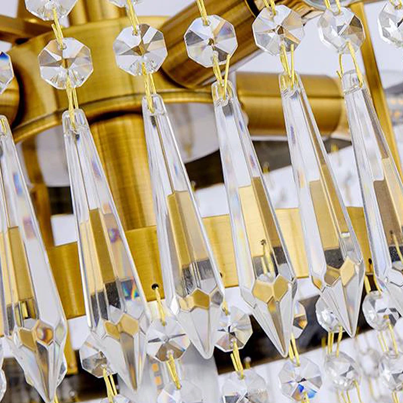 6 lampen 2-laags semi-inbouwlicht modernistisch geslepen kristal dicht bij plafondlamp messing Clearhalo
