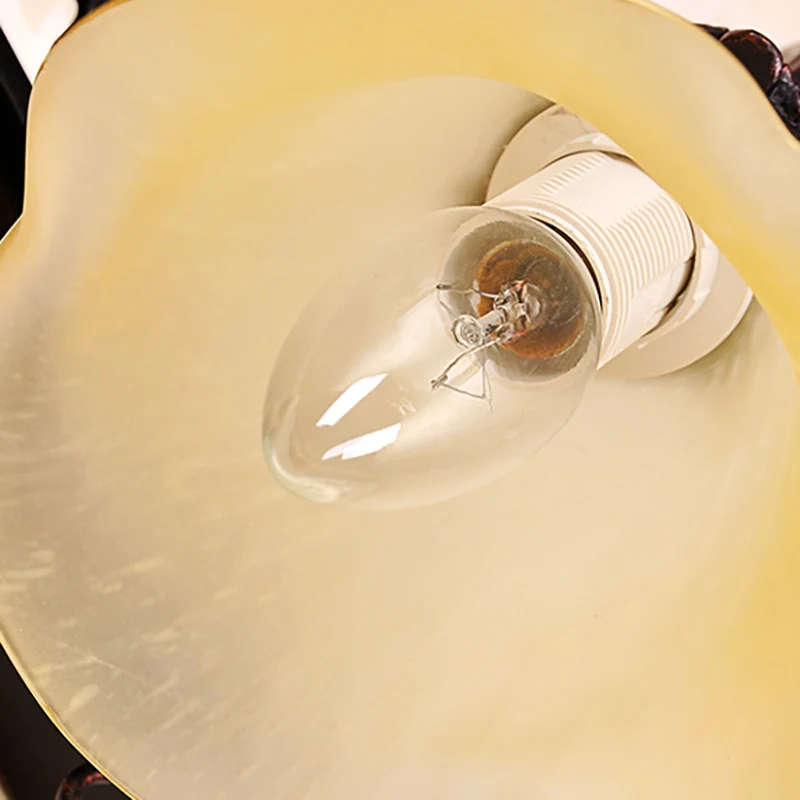 2/3 lampen bloem make-upspiegel licht traditionele stijl roodbruin schanslicht met bloemblaadje amberkleurige glazen kap C...