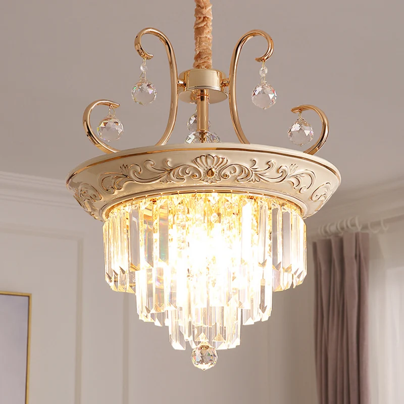 3 lampen gelaagde plafondkroonluchter modernisme kristallen hangende hanglamp wit/groen Clearhalo