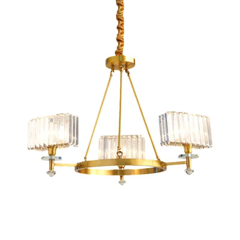 3/6 lampen hangverlichting hedendaagse kubusvormige kristallen hangende kroonluchter goud Clearhalo