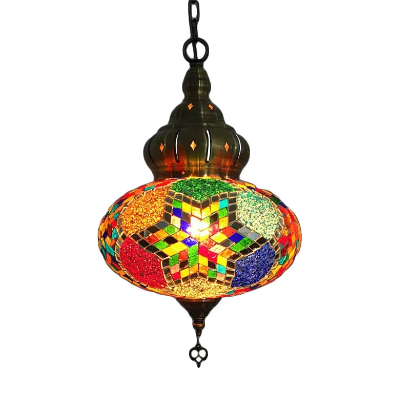1/4 lampen koffiehuis hanglamp retro plafondlamp met bolvormige kleurrijke glazen kap Clearhalo