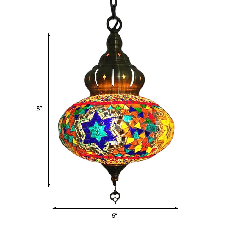 1/4 lampen koffiehuis hanglamp retro plafondlamp met bolvormige kleurrijke glazen kap Clearhalo