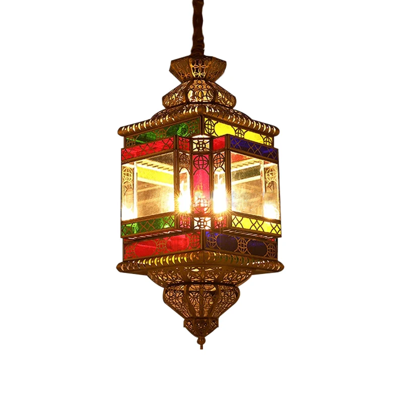 4 lampen metalen hanger kroonluchter vintage messing lantaarn eetkamer Arabische plafondlamp Clearhalo