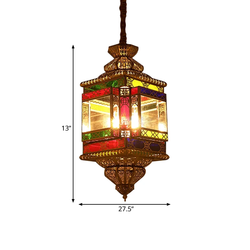 4 lampen metalen hanger kroonluchter vintage messing lantaarn eetkamer Arabische plafondlamp Clearhalo