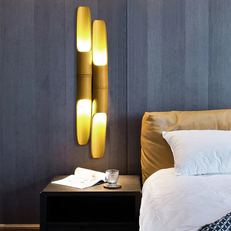 4 lampen slaapkamer wandverlichting Azië beige schanslamp met cilinderhars kap Clearhalo