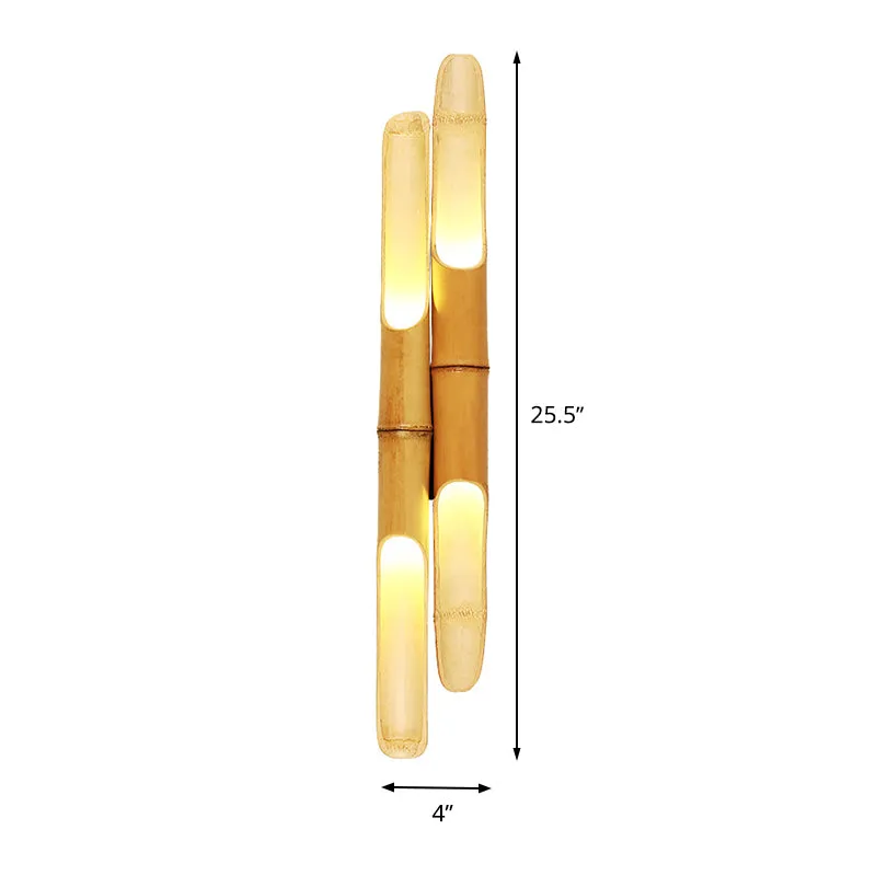 4 lampen slaapkamer wandverlichting Azië beige schanslamp met cilinderhars kap Clearhalo