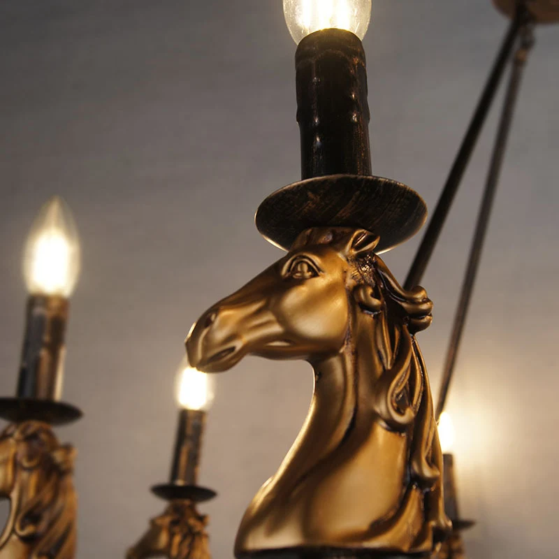 8 lampen woonkamer hangende verlichting landelijke stijl zwarte kroonluchter met kaars metaal Clearhalo
