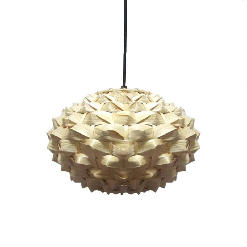 Lantaarn hanglamp Aziatisch bamboe 1 lamp Beige hangende verlichtingsarmatuur, 12"/16" breed Clearhalo