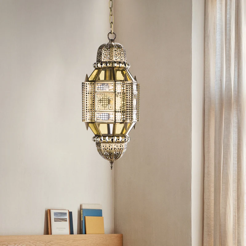 Lantaarn metalen hangende kroonluchter Arabische 3 lampen hal plafond hanglamp messing Clearhalo
