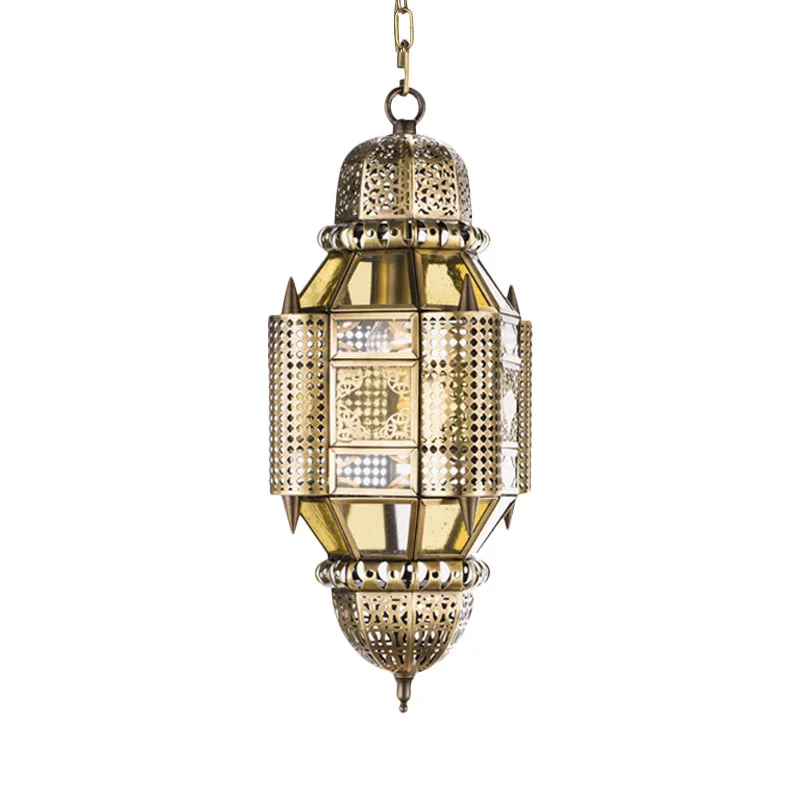 Lantaarn metalen hangende kroonluchter Arabische 3 lampen hal plafond hanglamp messing Clearhalo