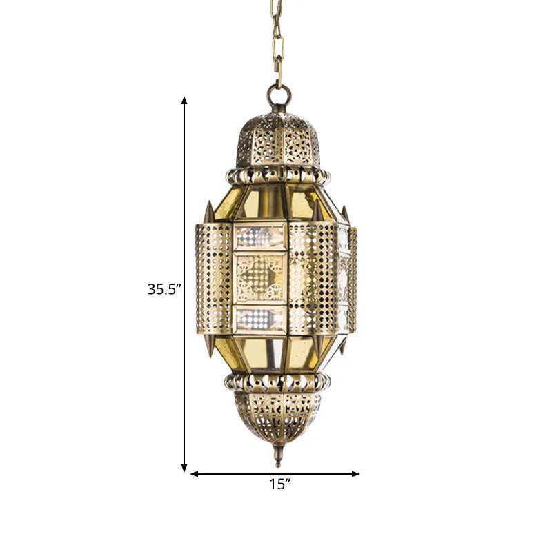 Lantaarn metalen hangende kroonluchter Arabische 3 lampen hal plafond hanglamp messing Clearhalo