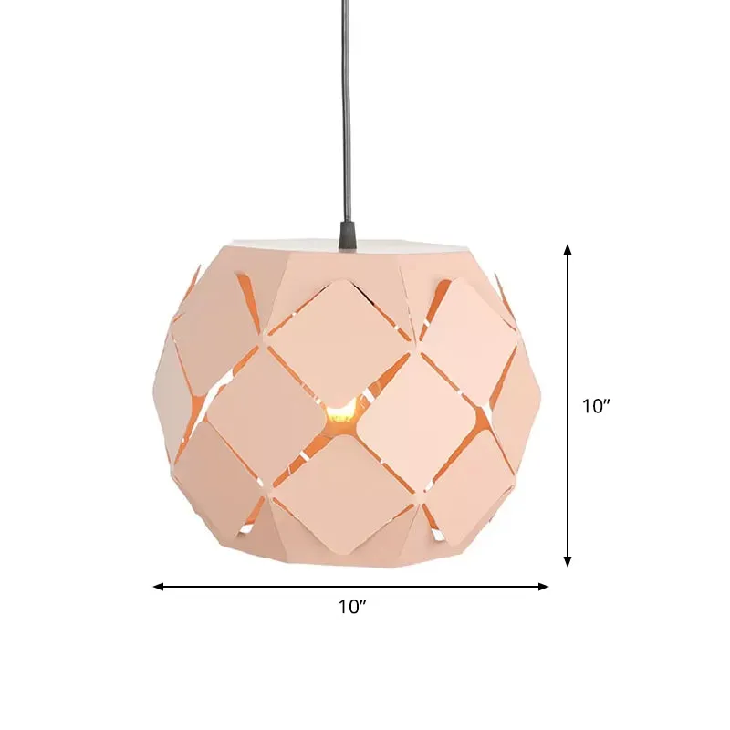 Lasergesneden hanglamp minimalistisch metaal 1-lichts woonkamer hanglamp roze Clearhalo