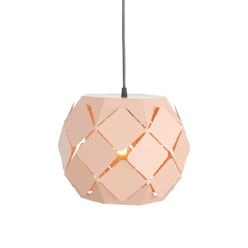 Lasergesneden hanglamp minimalistisch metaal 1-lichts woonkamer hanglamp roze Clearhalo