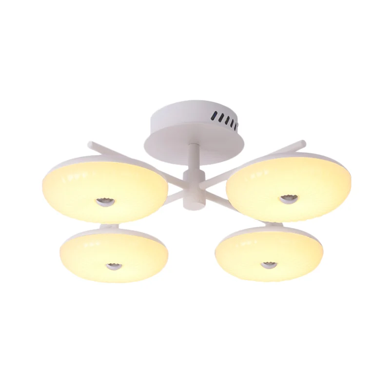 LED Restaurant Inbouwlamp Minimalistisch Wit Semi-plafond Inbouwmontage met Donut Acryl Schaduw, 22"/24" W Clearhalo