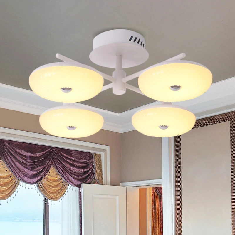 LED Restaurant Inbouwlamp Minimalistisch Wit Semi-plafond Inbouwmontage met Donut Acryl Schaduw, 22"/24" W Clearhalo