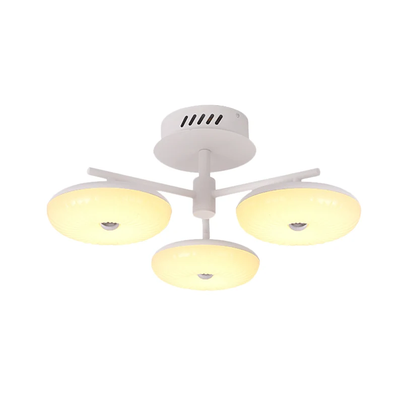 LED Restaurant Inbouwlamp Minimalistisch Wit Semi-plafond Inbouwmontage met Donut Acryl Schaduw, 22"/24" W Clearhalo