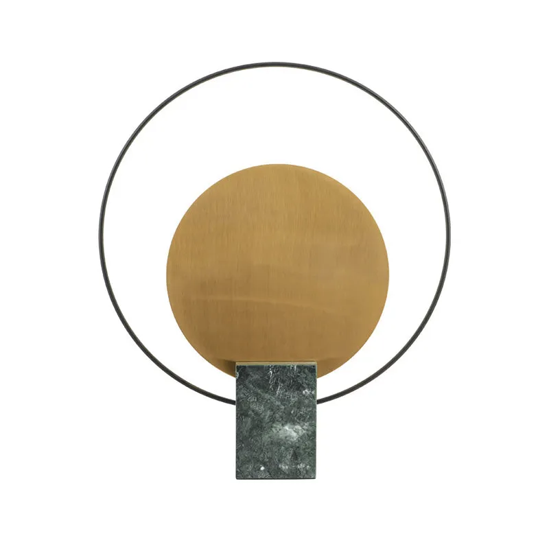 LED ronde tafellamp modernisme metalen kleine bureaulamp groen met rechthoekige marmeren voet Clearhalo