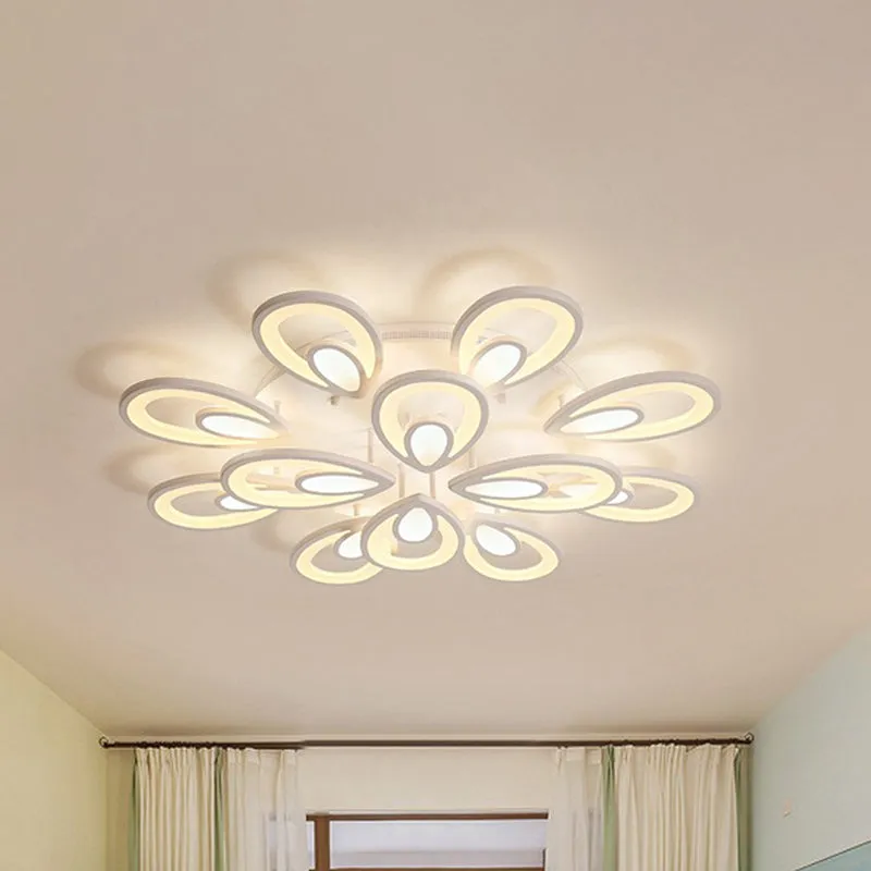 LED-bloemblaadje acryl inbouwlamp eigentijds 6/12/15 lichten wit plafondverlichtingsarmatuur warm / wit / natuurlijk licht...
