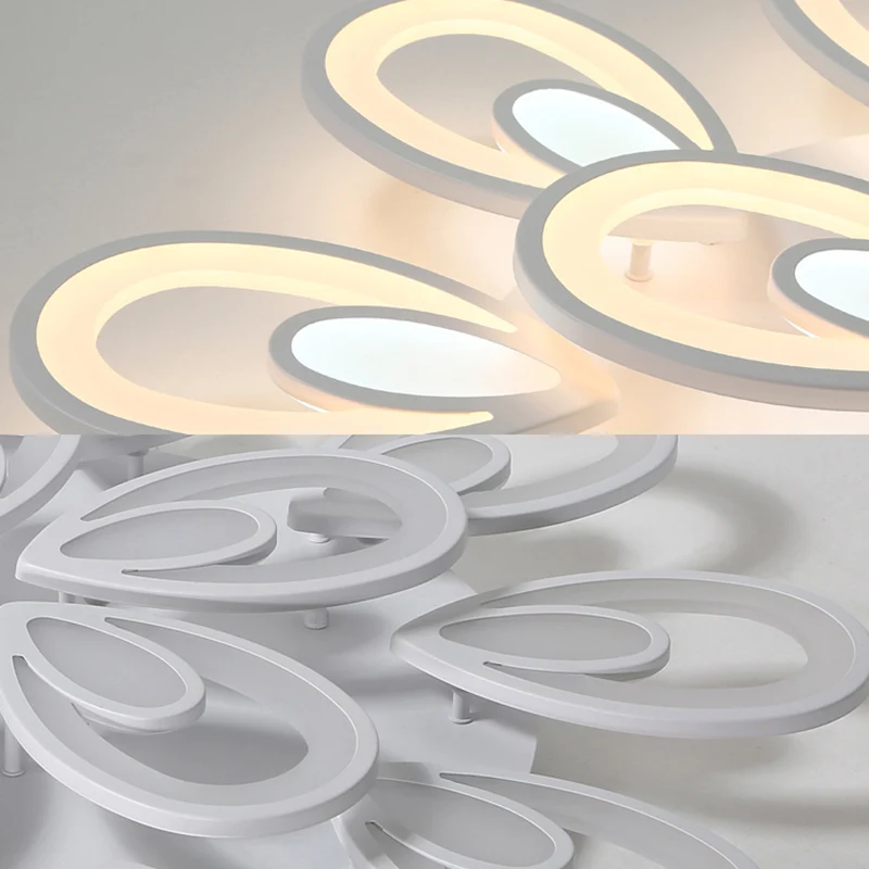 LED-bloemblaadje acryl inbouwlamp eigentijds 6/12/15 lichten wit plafondverlichtingsarmatuur warm / wit / natuurlijk licht...