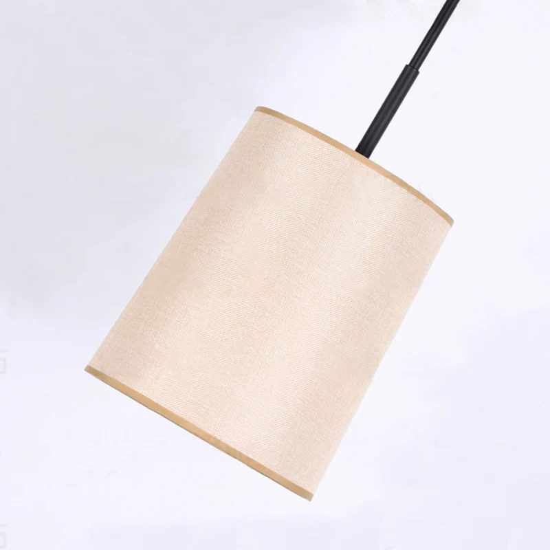 LED-cilinderplafondhanglamp Klassieke witte stoffen hanglamp voor slaapkamer Clearhalo