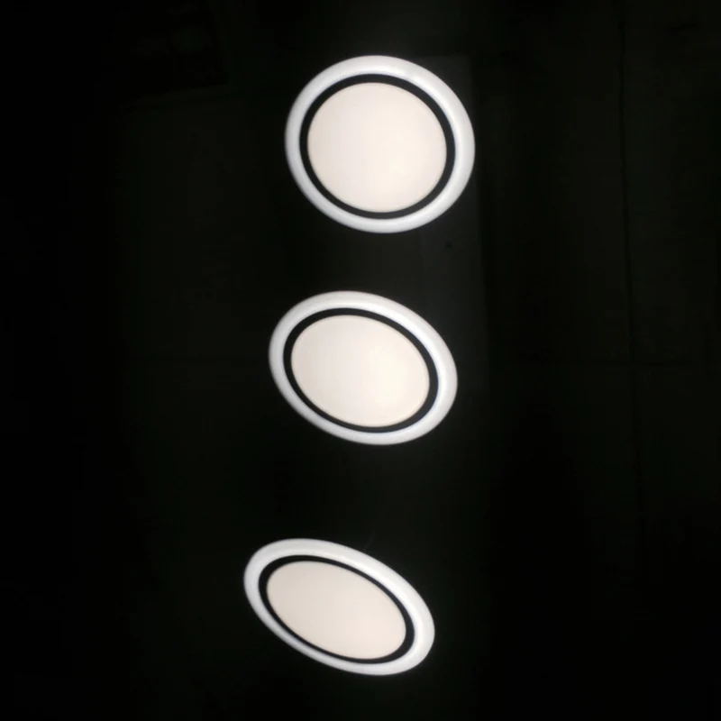 LED-cirkels ophangverlichting Minimalistische acryltrap Diner Multi-Light hanglamp wit Clearhalo