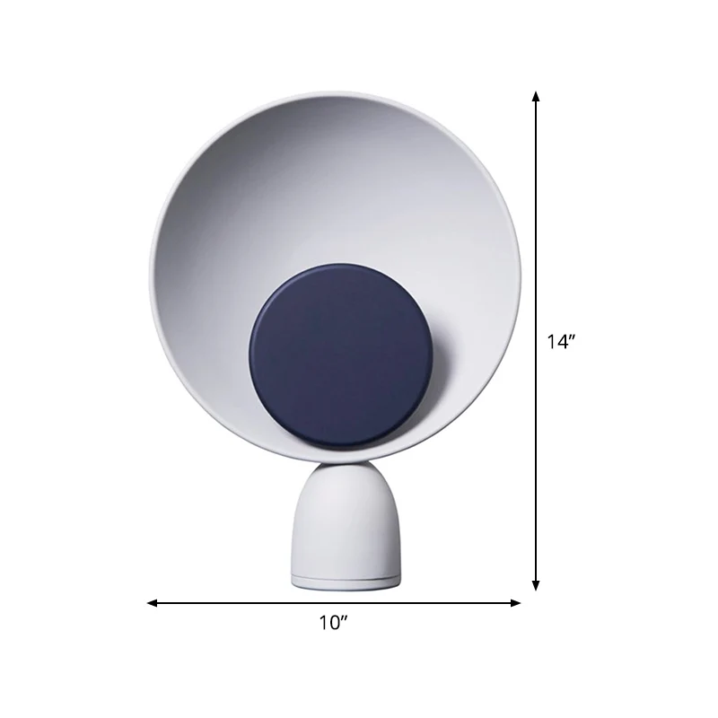 LED-slaapkamerleeslamp Modernisme Blauwe nachttafellamp met schotel metalen kap Clearhalo